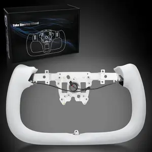 Yoke Steering Wheel For Tesla Model 3 Highland Accessories 2024 2025, White Nappa Leather Without Front Trim for Tesla Model 3 Highland 2024-2025 With Heating Function