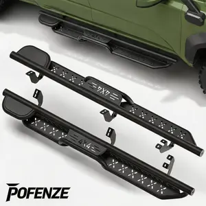 POFENZE-NADIA Running Boards for 2024-2025-2026  TOYOTA TACOMA DOUBLE CAB, Two-Raised Step Design, Heavy-Duty Carbon Steel Nerf Bars, 2PCS tiktokshopspringglowup Car Accessories Truck light rock sliders