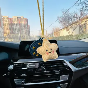 Car Hanging Ornament, Starfish Design Car Rearview Mirror Hanging Decoration, Universal Starry Sky Car Interior Accessories, Car Trinkets
