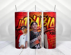 XAVI 20 oz tumbler, la diabla, red, black, pink designs fully customizable