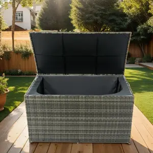 [SOIYELIFE] Outdoor Storage Box, 200 Gallon Wicker Patio Deck Boxes with Lid, Outdoor Cushion Storage for Kids Toys, Pillows, Towel   ,Unique furniture
