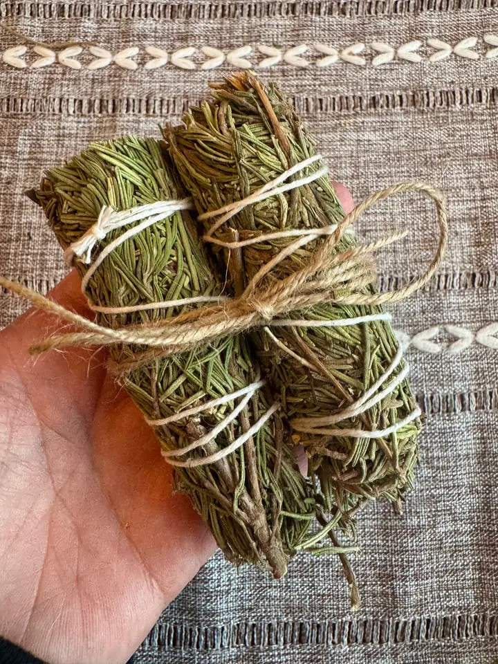 Rosemary Incense Dried Smudge Sticks 2 Pack 4 Inch Cleansing Uplifting Scent Alternative to Sage Gift Wrapped