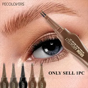 1 Pcs Two-Prong Eyebrow Pen, High Pigmented Long-lasting, Mocha Brown Black, Sweatproof Non-Transferable, Three-dimensional Eyebrow Shape, Eyebrow Pencil, for Formal Occasions Daily