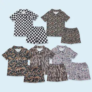 Adultwomencamouflageshortsleevesummersleepwearpajamaset