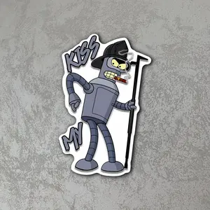 Kiss My Bender Firefighter Vinyl Sticker Funny Fire Rescue Humor Decal for Car Laptop Helmet Window Bold Design