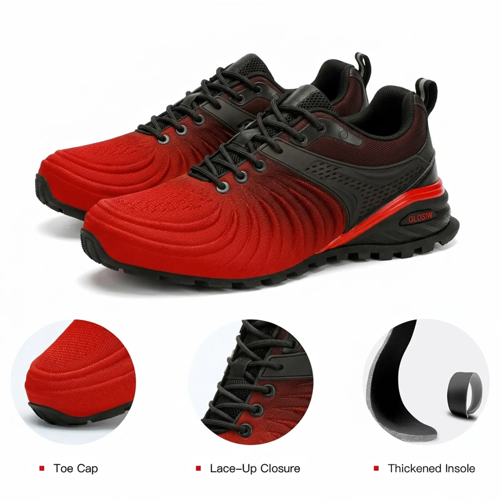 Men's Lace-Up Walking Sneakers - Soft-Soled, Super Lightweight Sporty Breathable Casual Trainers, Anti-Skid Dual-Sport Training Shoes for Hiking, Gym, Workout Sneakers