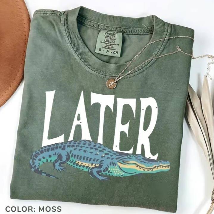 Comfort Color Later Gator T- Shirt, Vintage 90s Style T-Shirt, Funny Graphic Alligator Tee, Gift For Him Or Her