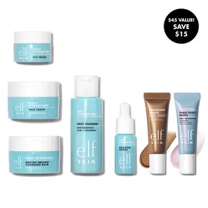 e.l.f.ing On-the-Go 7-Piece Travel Set - Holy Hydration! Skincare Mini Kit & Hottest Drops Duo for Hydrating & Brightening Skin Care