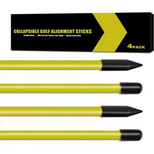 Collapsible Golf Alignment Sticks, 40 Inch Golf Alignment Rods for Swing Trainer, Putting, Aiming, Posture Correction and Golf Practice