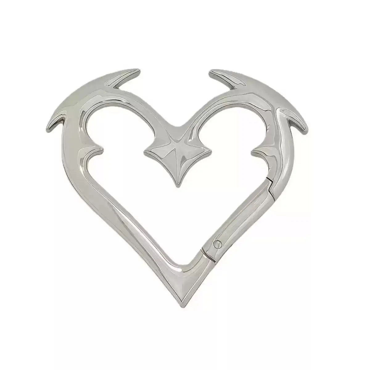 Heartbreaker Carabiner Gothic Heart-Shaped Metal Keychain Heavy Duty Bold Design ZincAlloy Perfect for Keys Bags Statement FashionAccessories