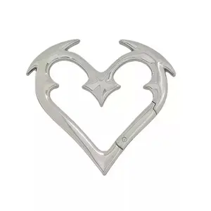 Heartbreaker Carabiner Gothic Heart-Shaped Metal Keychain Heavy Duty Bold Design ZincAlloy Perfect for Keys Bags Statement FashionAccessories