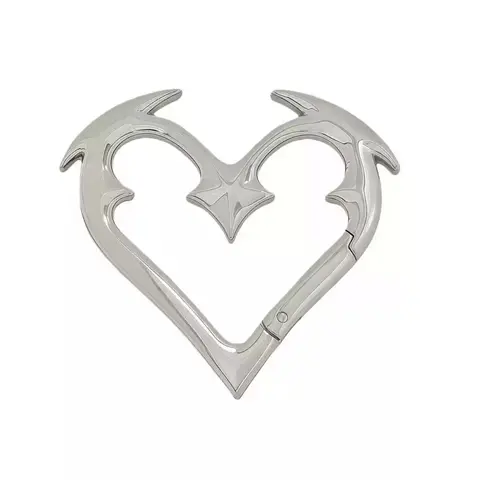 Heartbreaker Carabiner Gothic Heart-Shaped Metal Aesthetic Keychain Heavy Duty Bold Design ZincAlloy Perfect for Keys Bags Statement FashionAccessories
