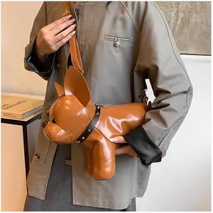Viral French Bulldog Shaped Crossbody Bag - Cute PU Leather Dog Purse for Women, Y2K Novelty Puppy Shoulder Bag, Perfect Gift for Dog Lovers