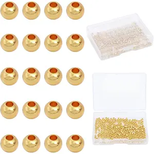 14K  Plated Round Spacer Beads 3mm 300 count for  Making Findings Non Tarnish