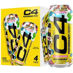 C4 Performance Energy 4 Pack Cases, Zero Sugar, 16oz cans