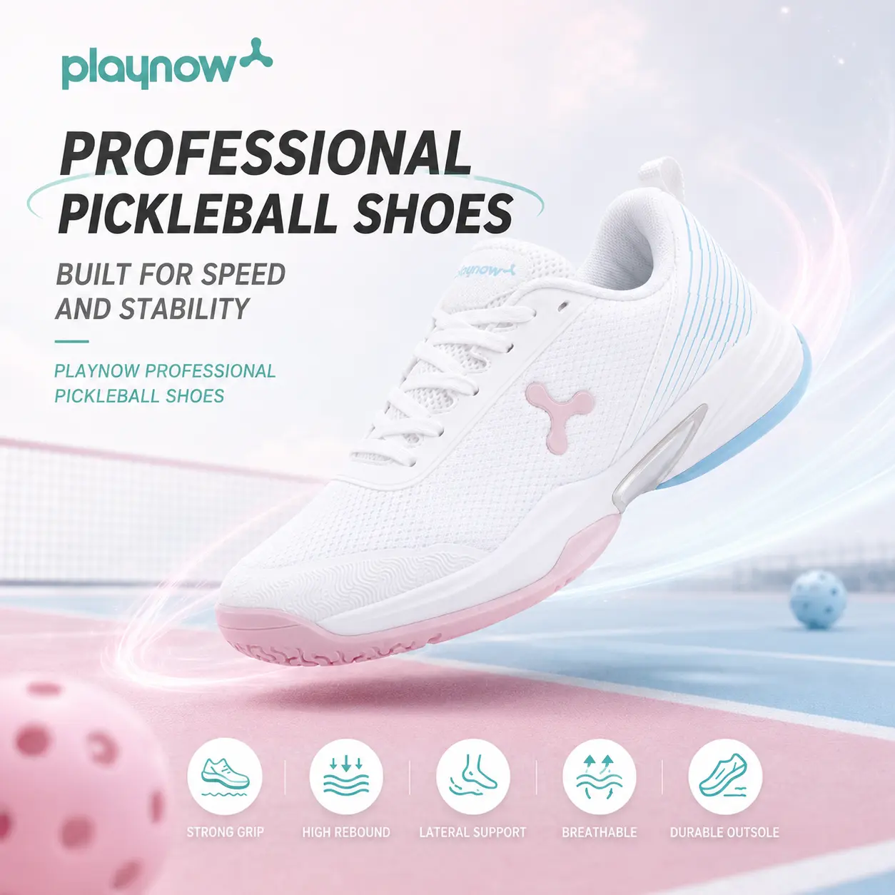 PLAYNOW Women's Professional Laced Nylon Sporty 2-Tone Look Casual Pickleball Shoes - Breathable Non-Slip Durable Outsole, Lateral Support, Lightweight for Indoor-Outdoor Tennis, Gym Training, Female, Laces, Squash, Versatile, Two-Tone Look