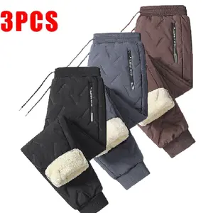 Men's three-piece set with fleece-lined sherpa jacket and pants – fleece lining, drawstring waist design, perfect for winter sports and casual wear