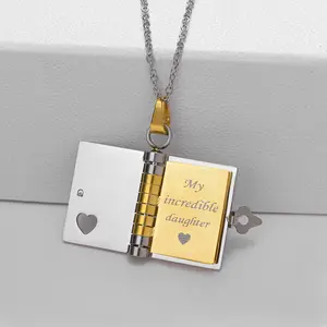 My Little Star Book Necklace for Daughter/Son/Mom/Granddaughter,charming book-shaped pendant necklace,Birthday Day Gift Graduation Jewelry of Love,Back to School Gift,Exquisite gift box packaging, the best gift