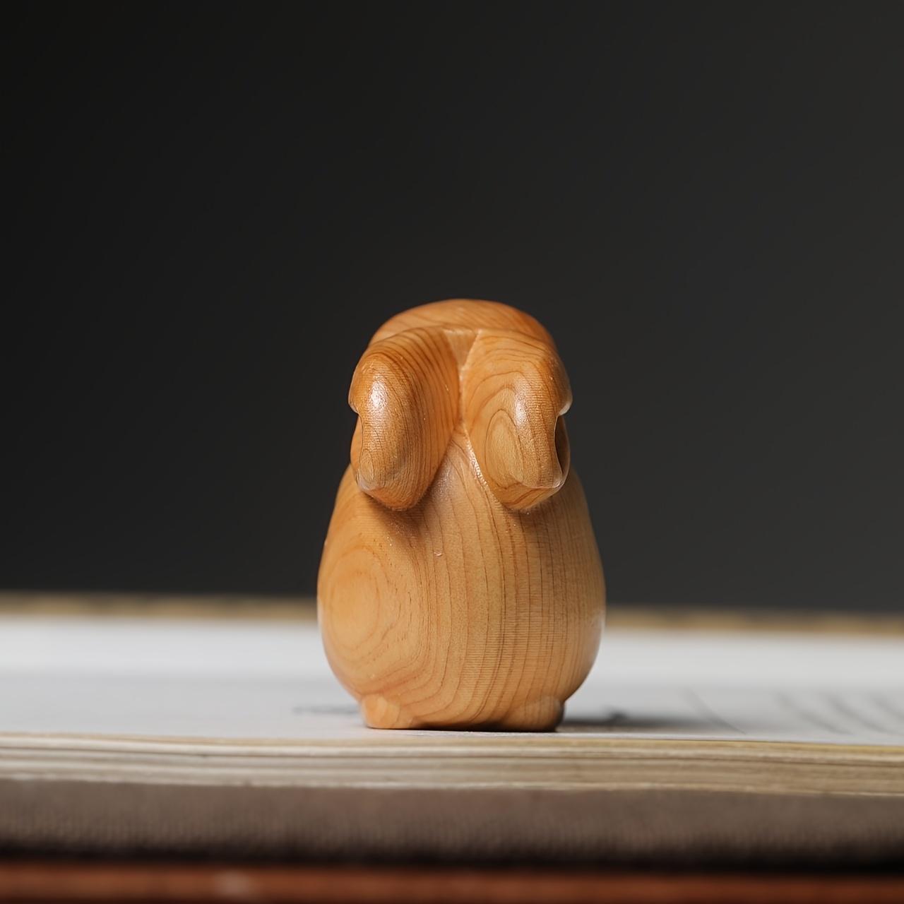 2pcs Hand-carved Wooden Rabbit Statue Decorative Handicrafts, Zodiac Rabbit Ornaments, Christmas, New Year And Valentine's Day Gifts, Creative Animal Home Decorations - No Electricity Required 2pcs Hand-carved Wooden Rabbit Statue Decorative Handicrafts, Zodiac Rabbit Ornaments, Christmas, New Year And Valentine's Day Gifts, Creative Animal Home Decorations - No Electricity Required