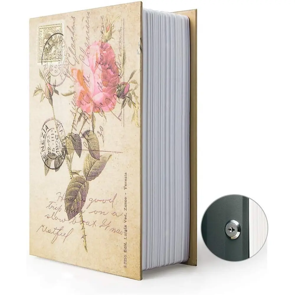 Book-Style Hidden Storage Box,Dictionary Diversion with Key Lock or 3-Digit Combination Lock,Secret Organizer for Jewelry Rings Earrings Necklaces Passports Documents,Ideal for Personal Use or Gifting, Key Lock Safe, Security Lock Box