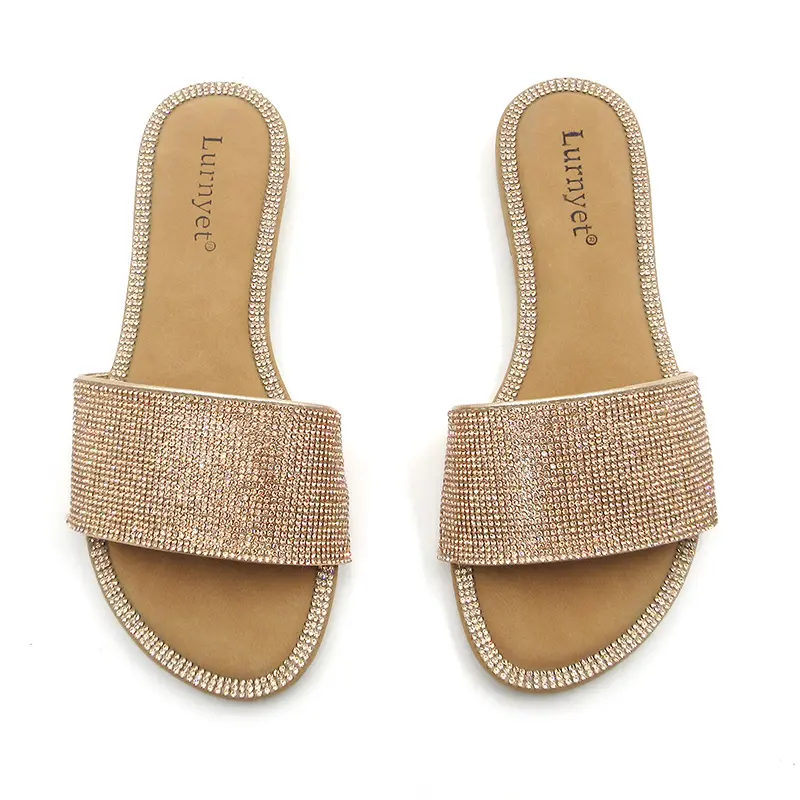 Women's Plain Open-Toe Slide Sandals - Footwear Sandal with Flat Sole for Stability, No Heel, Casual Comfort for Daily, Beach & Office Use, Design, Sandals Women