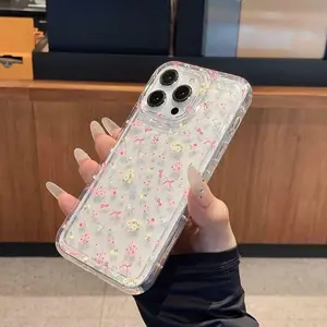 Floral Pattern Phone Case, Anti-drop Phone Protective Cover, Phone Accessory Compatible with iPhone 11 12 13 14 15 16 Pro Max, Cellphone, Durable, Protection