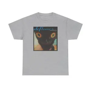 [ SALE UP TO 50% ] Deftones Cat Unisex Cotton Crew Tee, Graphic Band Tee, Music Lover Gift, Alternative Metal Shirt, Cat Print