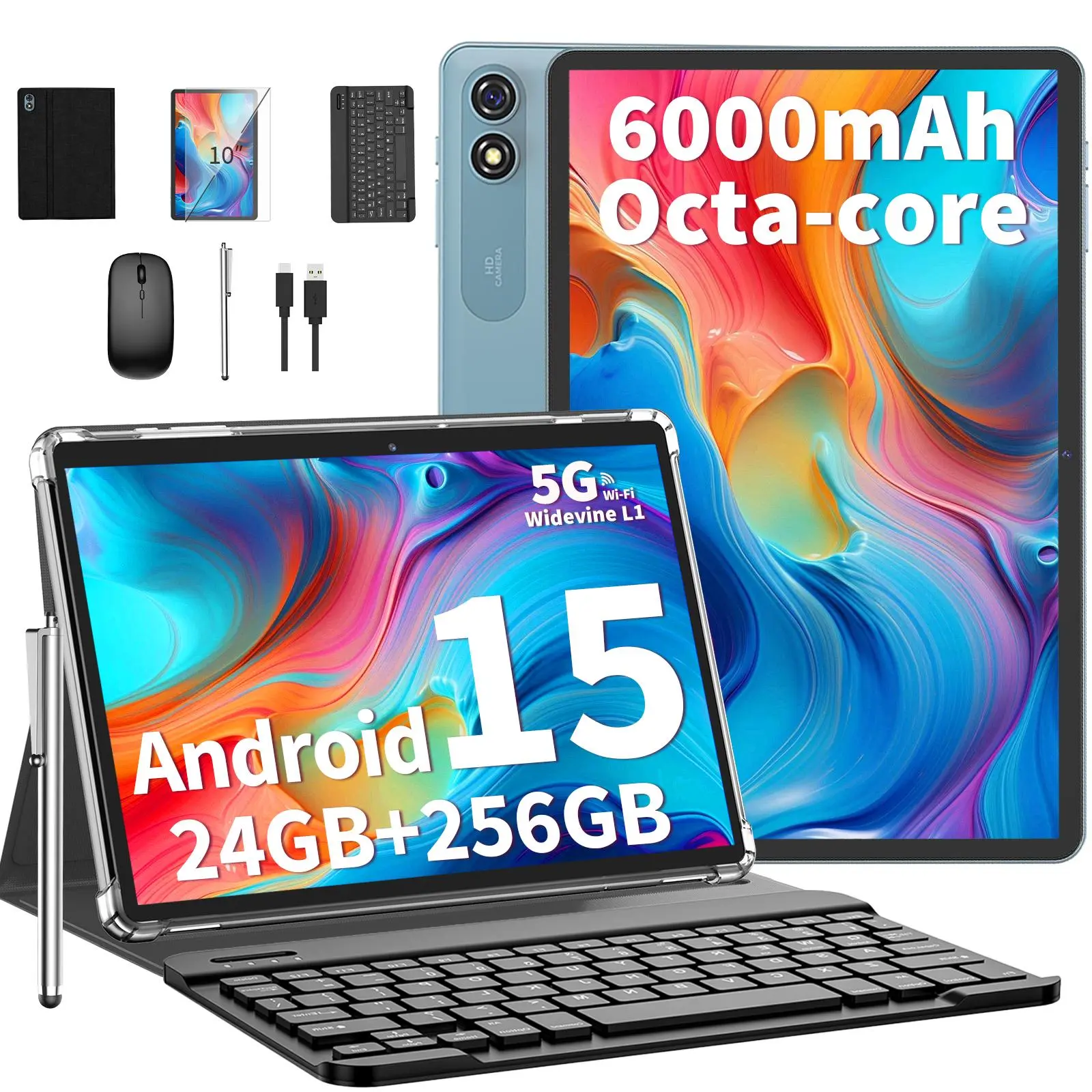 TikTokShopMemorialday】2026 Relndoo Android 15 Tablet 10.1 inch