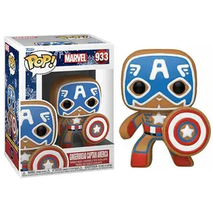 Funko Pop! Gingerbread Captain America Marvel 933 Vinyl Figure in PopShield Protector