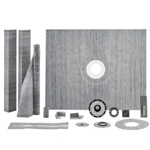 VEVOR Shower Curb Kit,  60"x48" Shower Pan Kit with 2" ABS Central Flange, Waterproof Membrane, Stainless Steel Grate and Joint Sealant, Shower Pan Slope Sticks Fit for Bathroom