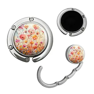 Beautiful Flowers Foldable Folding Purse Hook,Womens Bag Purse Hanger,Purse Holder Handbag Hanger Desk Table Bag Hooks for Women Bag Compact