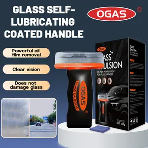 Car Glass Oil Film Cleaner - Windshield Oil Film Eraser Wand,Glass DecontaminationWithoutTraces,Window Oil Film Cleaning,FastCleaning, CompactAnd Easy To Cary,with Glass Cleaning Emulsion Formula and Sponge