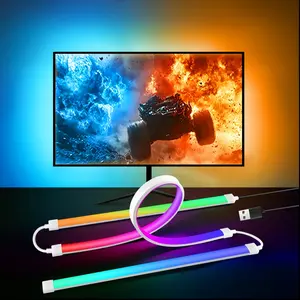 24/32 Inch Smart Rgbic LED Backlight Strip with RGB Light Effect for Monitors, USB Powered Light Strip with Wired Control, Easy Installation for Vibrant Home & Office Decor