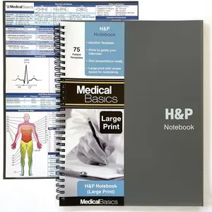notebook Plus 8.5"x10" (Large Print) - Medical History and Physical notebook, 70 medical templates with perforations