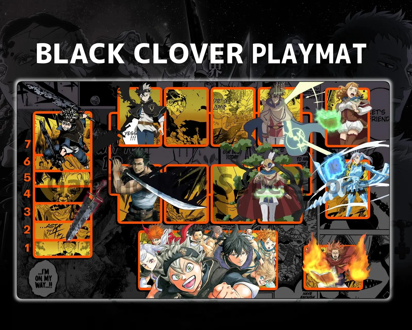 UA Card Black Clover Union Arena Black TCG CCG Playmat Anime Desk Mat Mousepad Trading Card Game Mat
