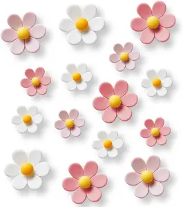 16 pcs - Cute Flower Magnet, Girl Pink Magnet for Fridge and Locker, Whiteboard, and Decoration（16 pcs - Flower-Pink）