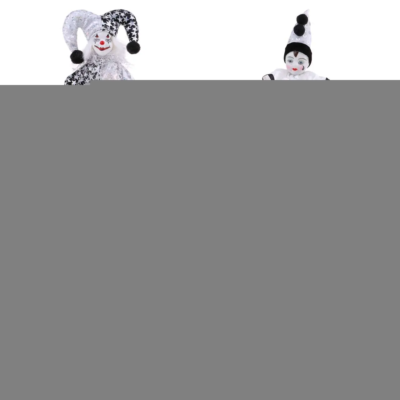9 Inch Porcelain Smiling Clown Doll Wearing  Outfits Funny Harlequin Doll Circus Props Halloween Christmas Decoration Kids Gifts