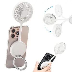 Portable Fan with Magnetic Bracket, Foldable Desktop Handheld Fan, Type-C Rechargeable Fan with Ring Holder, 3-speed Wind Speed Fan for Indoor & Outdoor