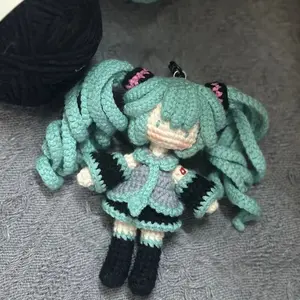 Diy Cartoon Hand-Made Weave Homemade Hatsune Miku Keychain Doll Stuffed Toy Pendant For Girlfriend Kids Gifts