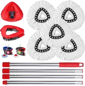 Spin Mop Head and Brush Replacement(No Bucket), Compatible with O Cedar EasyWring 1-Tank System, Microfiber Mop Refill Heads for Cleaning All Hard-surfaced Floor, Easy to Replace Easy to Clean