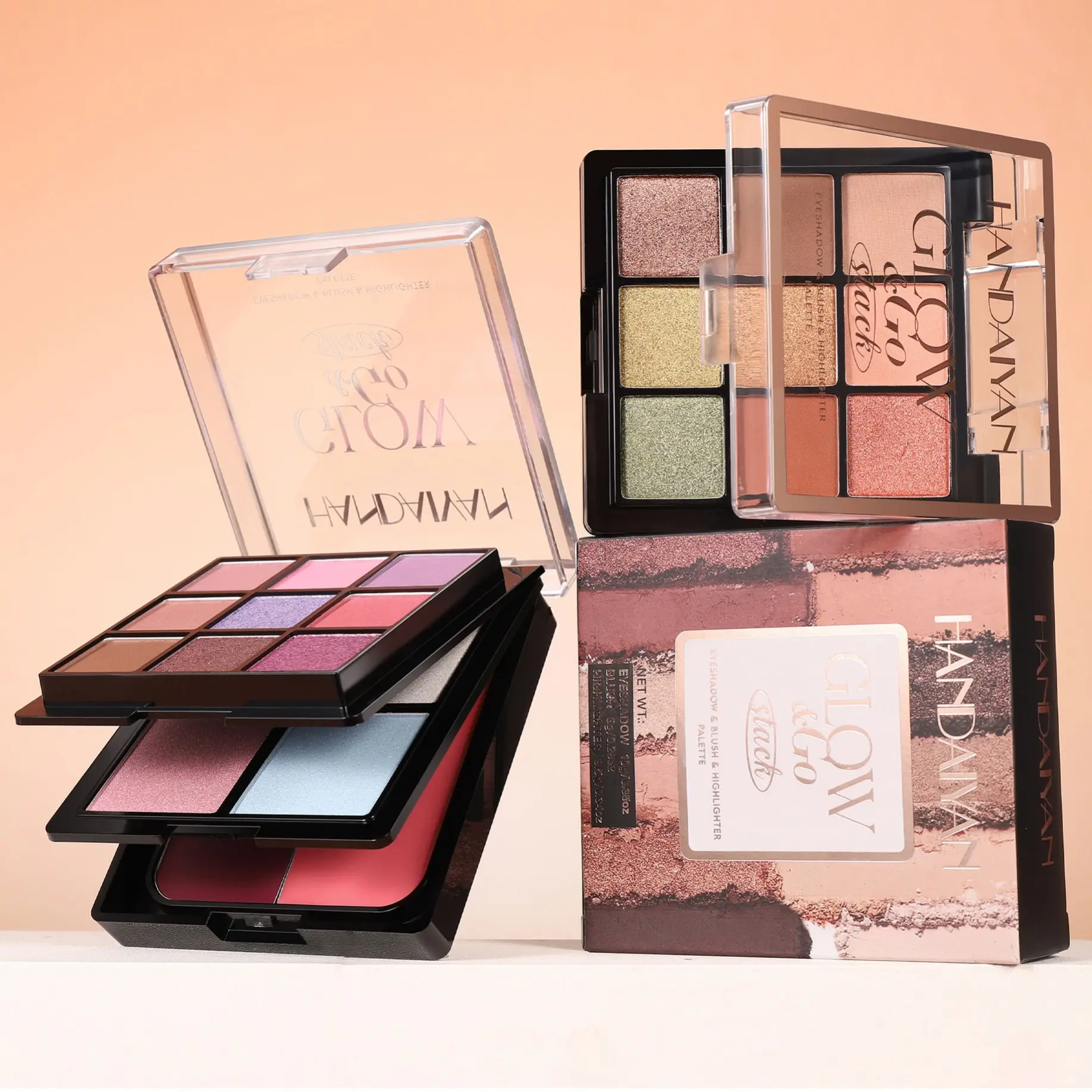 Handaiyan Three-Tier Eyeshadow Palette, High Pigment Compact Makeup Set, Long-Lasting Waterproof Formula, Perfect for Daily Use & Special Occasions
