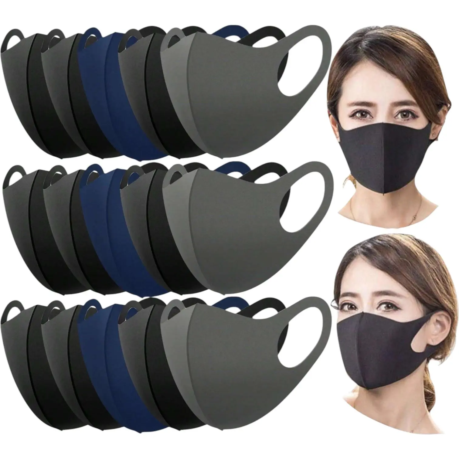 ToBeInStyle Pack Of 5 Or 15 2-Ply Washable Reusable Protective Face Masks