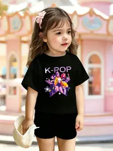 Girls' Casual Short Sleeve Slim Fit Crew Neck Cartoon Graphic Tee - Funny, Cool, Cute Cotton Shirt for All Seasons, Funny Shirt, Cool Shirt