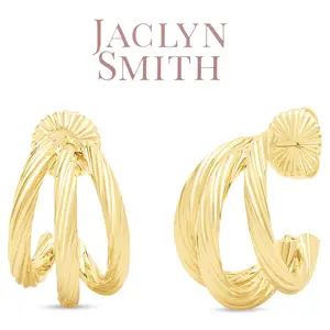 Jaclyn Smith Split Hoop Earrings In Gold