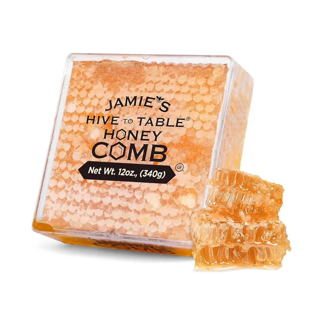 Jamie's Hive To Table 100% Raw Honeycomb, 12 Oz – All-Natural Pure Georgia Honeycomb, No Additives or Preservatives, Non-GMO