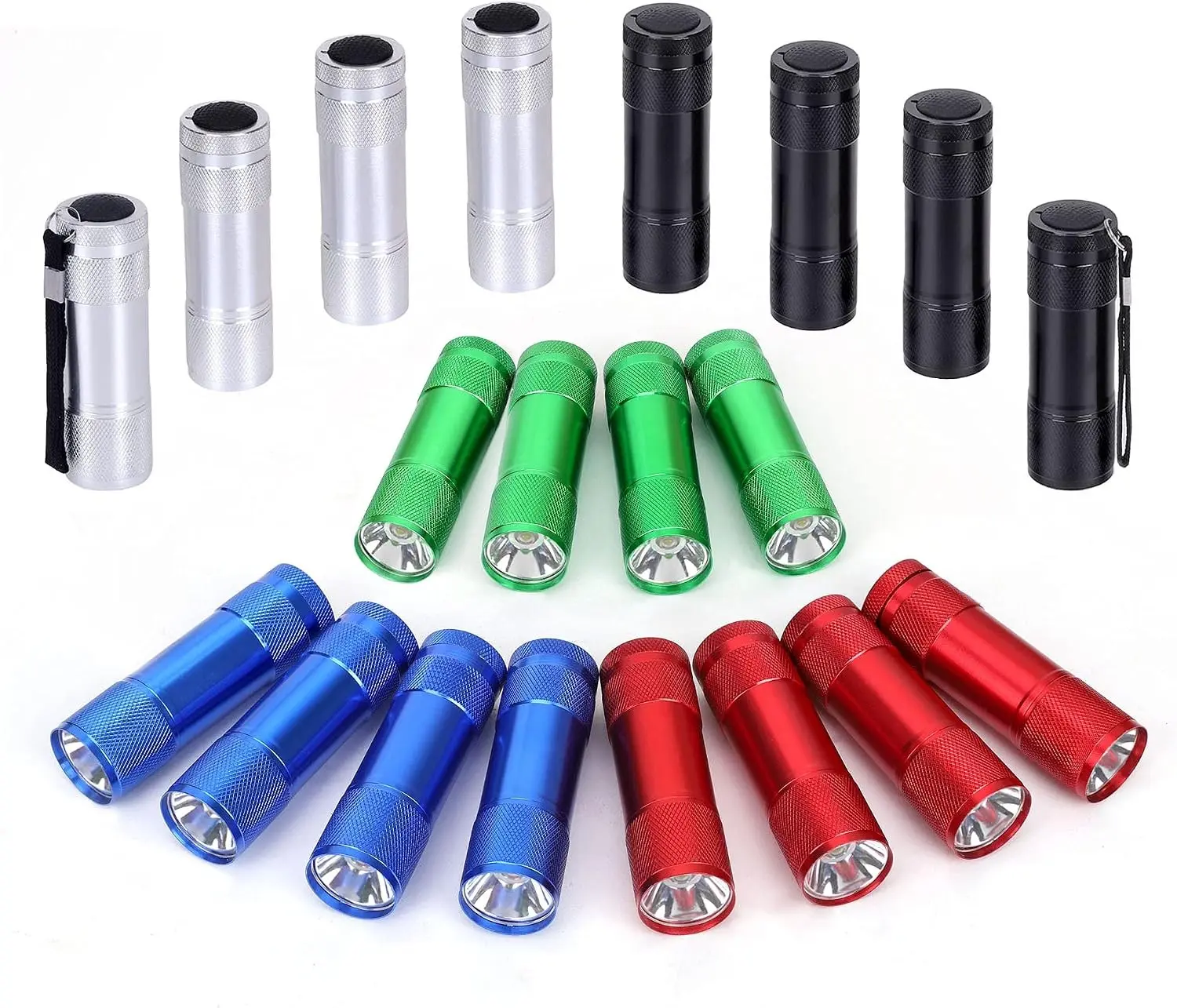20-Pack 100 Lumen Super Bright Aluminum LED Flashlights Set, with AAA Dry Batteries Included and Pre-Installed