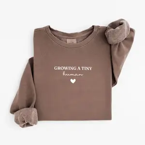 Growing A Tiny Human Maternity Sweatshirt, Pregnancy Announcement Shirt, Expecting Baby Tee, New Mom Reveal Shirt, Baby Reveal Outfit