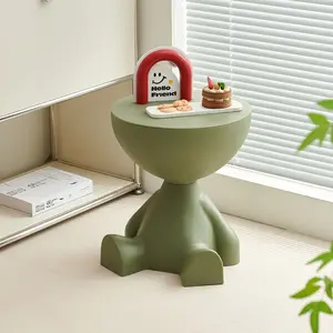 28A06 Mini Side Table, Circle Coffee Table, Nightstand, Mini End Tables Accent Living Room Bedroom Balcony Office, Bedside Home Decor for Living Room, Bedroom, Small Spaces, Easy Assembly