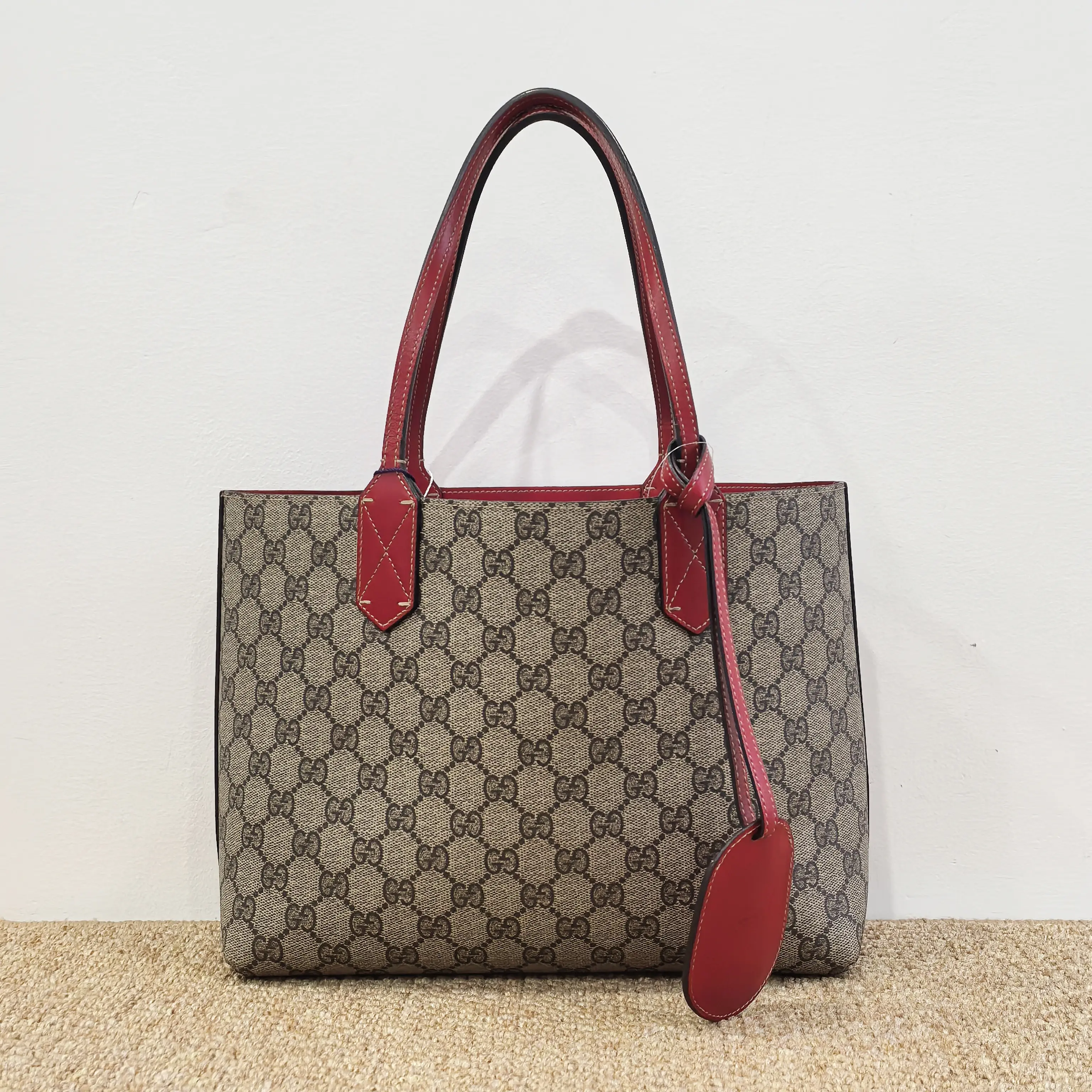 Pre-owned GUCCI Authentic GG Supreme Reversible Tote Bag Hand Shoulder Shopper Bag
