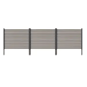 Brown Metal Privacy Screen, 3-Panel No Dig Rust-Resistant Animal Barrier, Decorative Outdoor Fence for Patio, Flower Beds, Vegetable Gardens